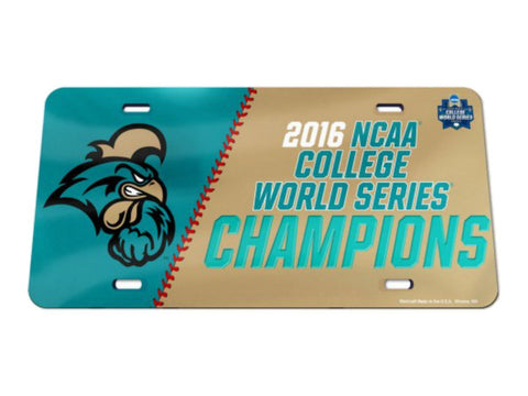 Shop Coastal Carolina Chanticleers 2016 Omaha Baseball CWS Champions License Plate - Sporting Up