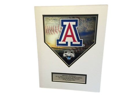 Arizona Wildcats Ready to Frame 2012 CWS "Die Cut Homeplate" Picture 11" x 14" - Sporting Up