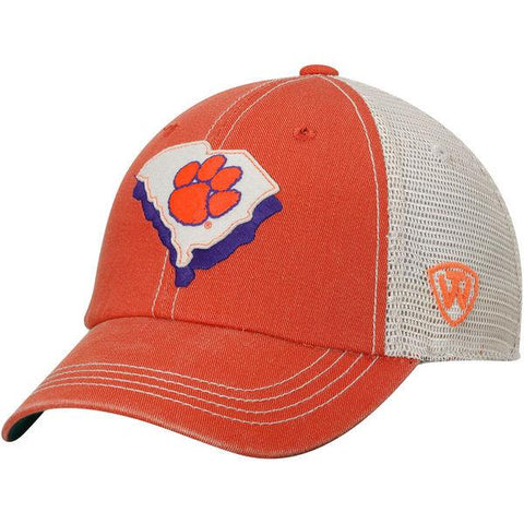 Shop Clemson Tigers Orange United Mesh Adjustable Snapback Slouch Trucker Hat Cap - Sporting Up