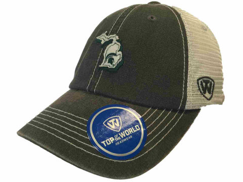 Shop Michigan State Spartans TOW Gray United Mesh Adjustable Snapback Hat Cap - Sporting Up