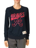Atlanta braves 47 märken dam marinblå lättvikts mesh långärmad t-shirt (s) - sportig upp