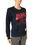 Atlanta Braves 47 Brand WOMENS Navy Lightweight Mesh Long Sleeve T-Shirt (S) - Sporting Up