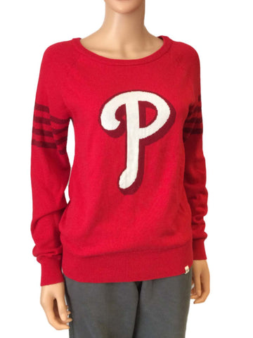 Philadelphia Phillies 47 Brand Damen-Pullover, rot, U-Ausschnitt, langärmelig, sportlich