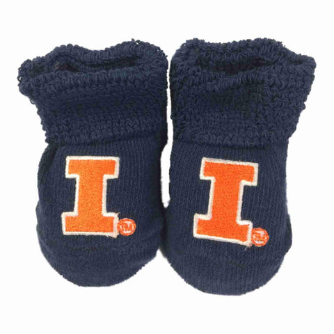 Shop Illinois Fighting Illini Two Feet Ahead Infant Baby Newborn Navy Socks Booties - Sporting Up