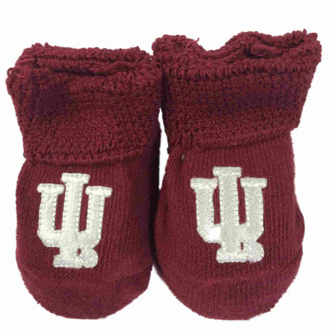 Indiana hoosiers dos pies por delante bebé recién nacido calcetines rojos carmesí botines - luciendo