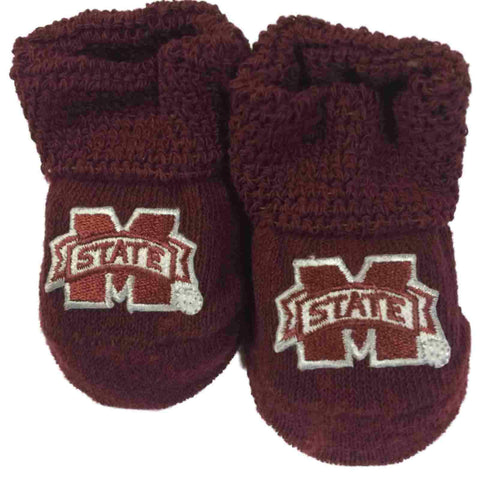 Shop Mississippi State Bulldogs TFA Infant Baby Newborn Maroon Socks Booties - Sporting Up
