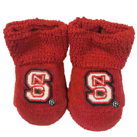 NC State Wolfpack Two Feet Ahead Infant Baby Newborn Red Socks Booties - Sporting Up