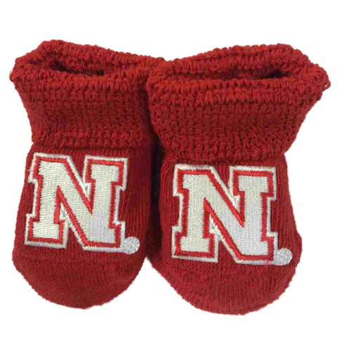 Shop Nebraska Cornhuskers Two Feet Ahead Infant Baby Newborn Red Socks Booties - Sporting Up