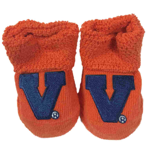 Virginia cavaliers två fot före spädbarn baby nyfödd orange marinblå strumpor tossor - sportiga upp