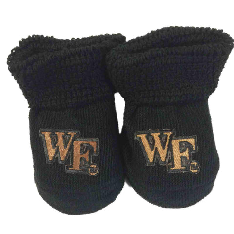 Boutique wake forest démon diacres deux pieds en avant bébé bébé nouveau-né chaussettes noires chaussons - sporting up