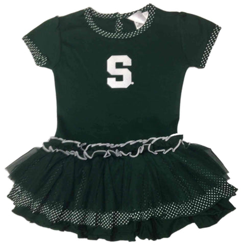 Shop Michigan State Spartans TFA Toddler Girls Green Polka Dot One-Piece Tutu Dress - Sporting Up