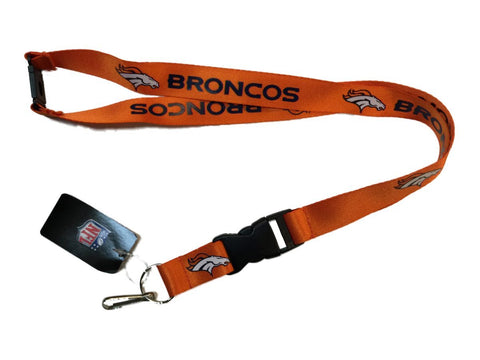 Shoppen Sie das Denver Broncos NFL Aminco Orange Strapazierfähiges Schlüsselband mit abreißbarer Schnalle – sportlich