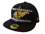 West Virginia Mountaineers New Era 59Fifty Flatbill Fitted Navy Hat Cap (7 1/2) - Sporting Up