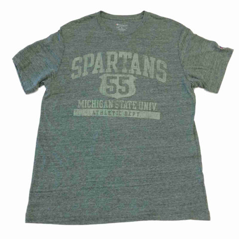 T-shirt vert à manches courtes et col rond du champion des Spartans de l'État du Michigan (l) - sporting up