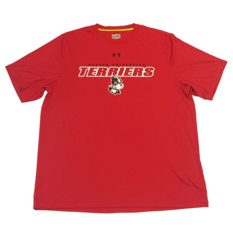 Boston Terrier unter Armour, grünes, lockeres, rotes Heatgear-Kurzarm-T-Shirt (L) – sportlich