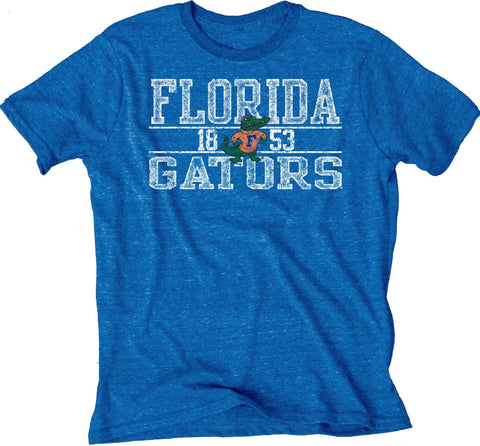 Shop Florida Gators Blue 84 Blue 1955 Retro Logo Tri-Blend Short Sleeve T-Shirt - Sporting Up