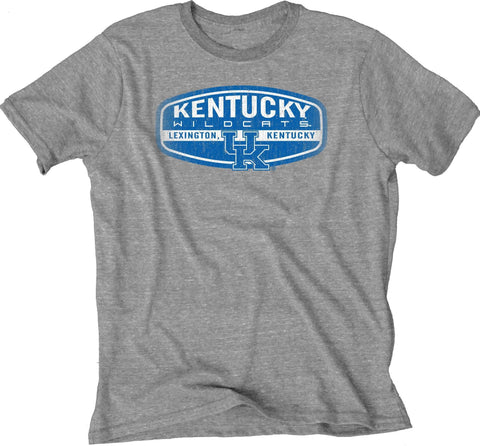 Shop Kentucky Wildcats Blue 84 Gray Soft Tri-Blend Short Sleeve T-Shirt - Sporting Up