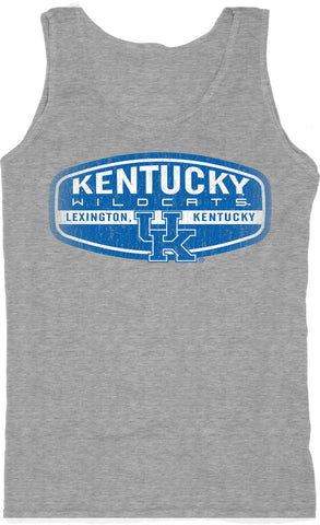 Ärmelloses Tanktop der Kentucky Wildcats, Blau 84, Hellgrau, aus 100 % Baumwolle – sportlich