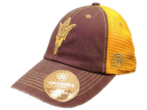 Shop Arizona State Sun Devils TOW Maroon Gold Past Mesh Adjustable Snapback Hat Cap - Sporting Up