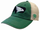 North Dakota Fighting Hawks Green New Logo Vintage Mesh Adjustable Snap Hat Cap - Sporting Up