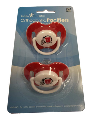 Shop Utah Utes Baby Fanatic Infant Red Silicone Orthodontic Pacifier 2-Pack (3M+) - Sporting Up