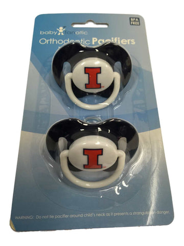 Shop Illinois Fighting Illini Baby Infant Silicone Orthodontic Pacifier 2-Pack (3M+) - Sporting Up