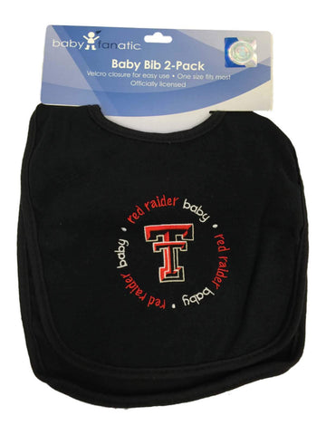 Texas Tech Red Raiders Baby Fanatic Baby-Lätzchen, schwarz, mit rundem Logo, 2er-Pack – sportlich