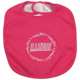 Illinois combat illini bébé fanatique bébé bébé rose logo circulaire bavoir 2-pack - sporting up