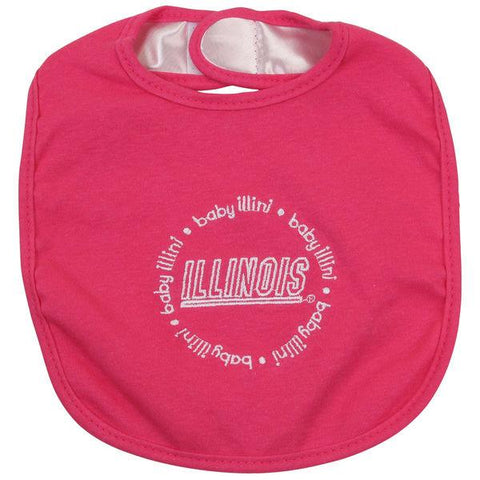 Shop Illinois Fighting Illini Baby Fanatic Infant Baby Pink Circular Logo Bib 2-Pack - Sporting Up