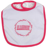 Illinois fighting illini baby fanatiker spädbarn baby rosa rund logotyp haklapp 2-pack - sporting up