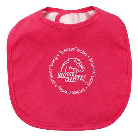 Paquete de 2 baberos con logo circular rosa para bebé fanático de los Broncos de Boise State - sporting up
