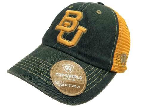 Shop Baylor Bears TOW Green Gold Past Mesh Adjustable Snapback Slouch Hat Cap - Sporting Up