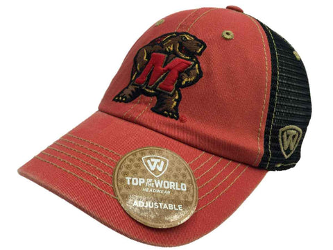 Shop Maryland Terrapins TOW Red Black Past Mesh Adjustable Snapback Slouch Hat Cap - Sporting Up