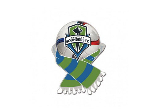 Shop Seattle Sounders FC MLS WinCraft Green & Blue Soccer Scarf Metal Lapel Pin - Sporting Up