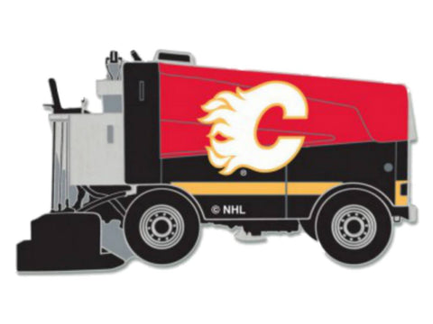 Calgary flames wincraft röd & svart ishockey zamboni metallslagstift - uppfälld