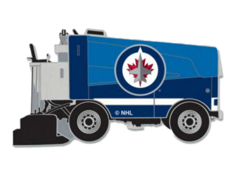 Épinglette en métal zamboni de hockey sur glace bleu et marine des Jets de Winnipeg - faire du sport