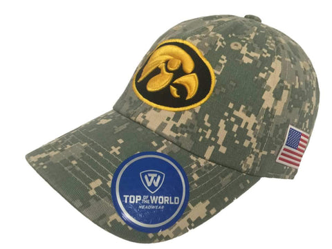 Iowa hawkeyes remolque insignia de camuflaje digital ajustable gorra de sombrero holgado - deportivo