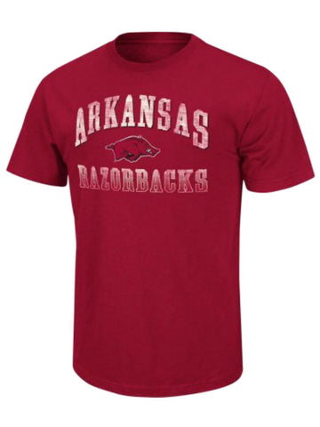 Arkansas razorbacks colisée contour rouge t-shirt à manches courtes - sporting up