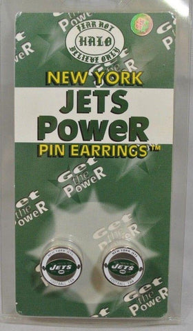 Shop New York Jets Halo Sports Inc. Womens Power Pin Circular Stud Earrings - Sporting Up