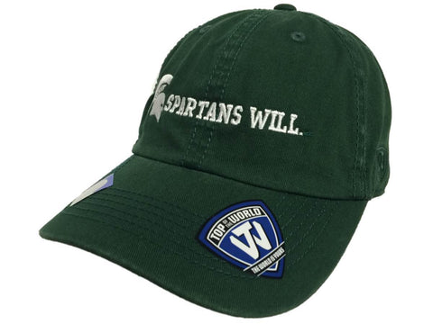 Michigan state spartans dra grön besättning spartans kommer justerbar slouch hatt mössa - sport upp