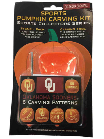 Shop Oklahoma Sooners NCAA Topperscot Team Logo Halloween Pumpkin Carving Kit - Sporting Up