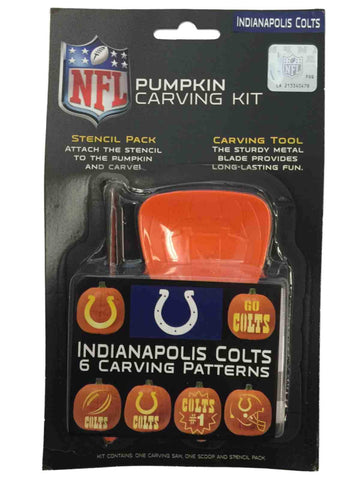 Kit de tallado de calabaza de Halloween con logotipo del equipo topperscot de la nfl de los Indianapolis Colts - deportivo