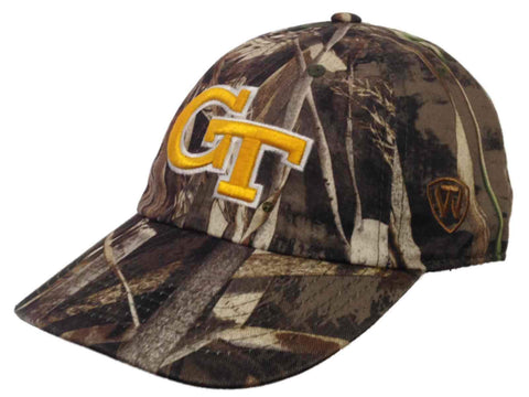 Les vestes jaunes Georgia Tech remorquent une casquette réglable Realtree Max-5 Camo Crew - Sporting Up