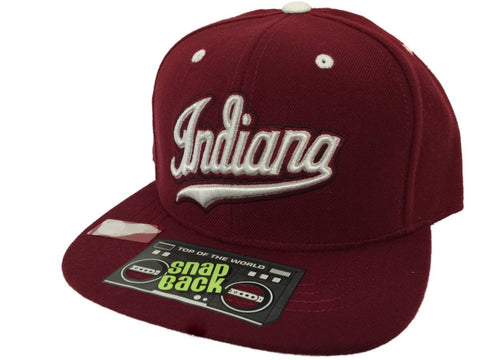 Shop Indiana Hoosiers TOW Red Topper Adjustable Snapback Flat Bill Structured Hat Cap - Sporting Up