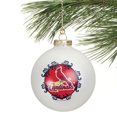 Shop St. Louis Cardinals MLB Topperscot White Large Glass Christmas Ornament (3 1/4") - Sporting Up