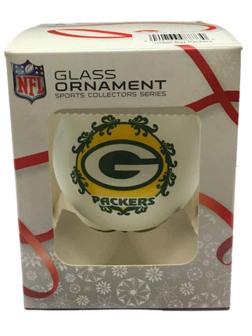 Shop Green Bay Packers NFL Topperscot White Large Glass Christmas Ornament (3 1/4") - Sporting Up