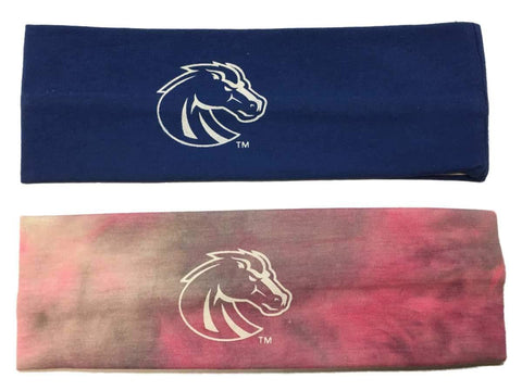 Shop Boise State Broncos TOW Blue & Tie-Dye Pink 2 Pack Yoga Headbands - Sporting Up