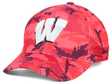 Wisconsin Badgers TOW Red Camouflage Gulf Performance Flexfit Structured Hat Cap - Sporting Up
