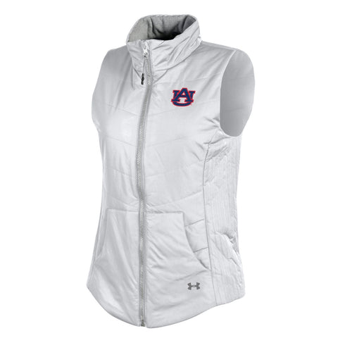 Shop Auburn Tigers Under Armour WOMEN White ColdGear Storm1 Full-Zip Loose Vest - Sporting Up