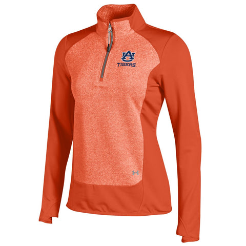 Shop Auburn Tigers Under Armour WOMEN Orange Infrared 1/4 Zip ColdGear Pullover - Sporting Up